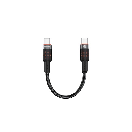[PD-CBL0014-BK] Porodo Braided Cable USB-C to USB-C - Black