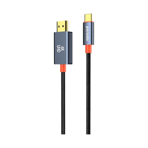 [PD-CBL0016-BK] Porodo Woven Cable Type-C to HDMI - Black