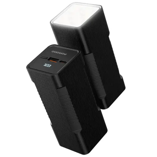 [PDPBFCHT41BK] باور بنك بوروودو لوميرا 10000mAh مع مصباح مدمج - أسود