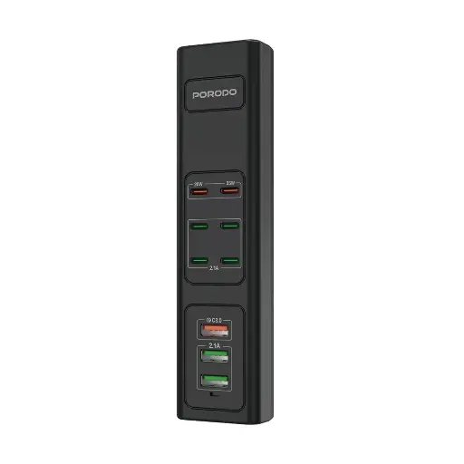 [PD-FWCH031-BK] Porodo 85W Multi-Port USB Charging HUB - Black
