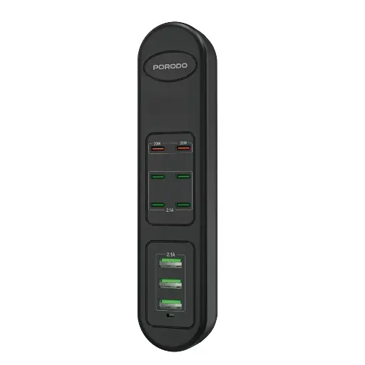 [PD-FWCH032-BK] Porodo 50W Multi-Port USB Charging HUB - Black