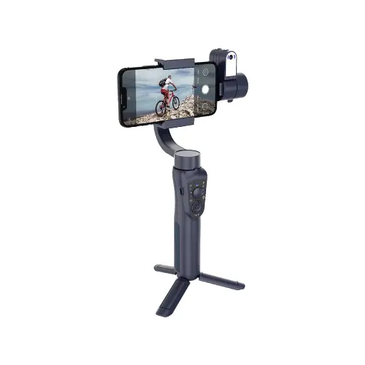 [PD-LFST035-BK] Porodo 3-Axis Ai Tracker & Light Gimbal Stabilizer - Black