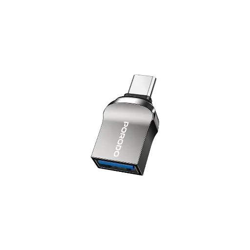 [PD-CBL0023-BK] Porodo USB-C OTG Adapter - Zinc Alloy - Black