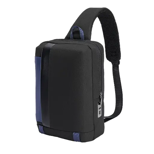 [PD-LSSBFPL-BKBU] Porodo Lifestyle Cross Body Sling Bag with Fingerprint Lock - Black/Blue
