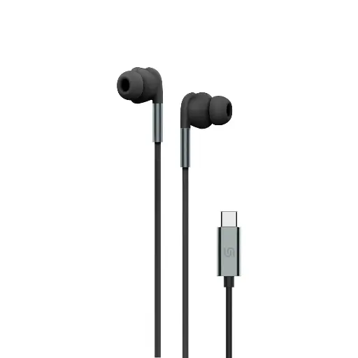 [PD-STWLEP044-BK] Porodo Soundtec Stereo Earphones Type-C Connector - Black
