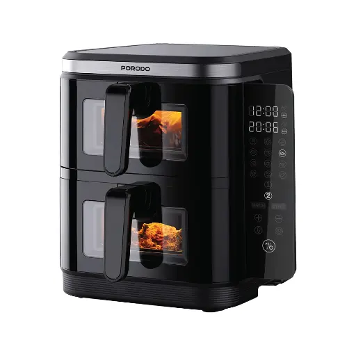 [PD-LFST087-BK] Porodo Lifestyle Double Stack Air Fryer with 12 Presets - Black