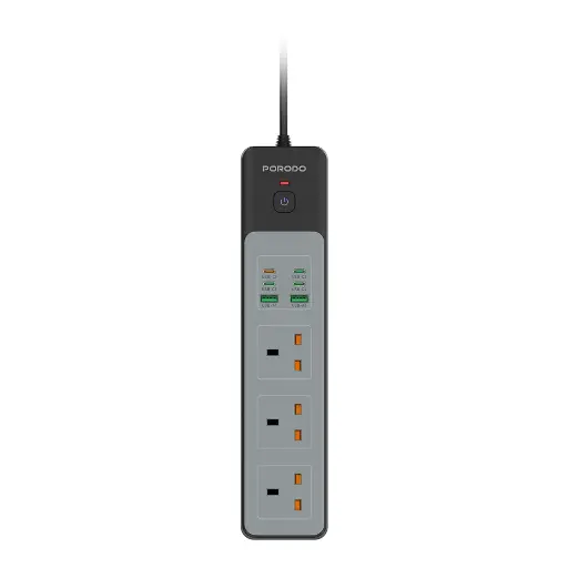 [PDFWCH052BK] Porodo 3AC | 45W | 300W Power Strip - Black
