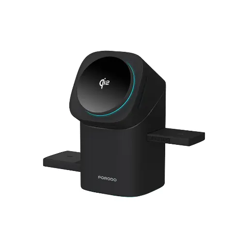 [PD-FWCH043-BK] Porodo Auto Rotate & Slide Qi2 MagSafe Charging - Black