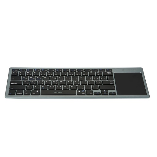 [PD-WKBTP-GY] Porodo Wireless Keyboard With Touch-Pad Ultra Slim Compatible with Mac / Windows