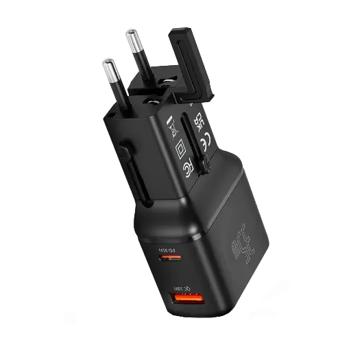 [PD-FWCH055-BK] Porodo Universal Travel Pocket Charger - Black