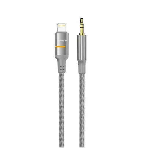 Porodo AUX to Lightning & USB-C LED Light Cable - Gray