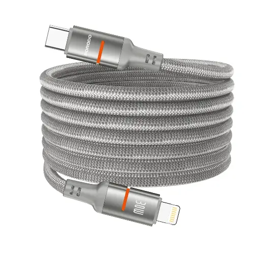 Porodo 30W Type-C to Lightning Magnetic Braided Cable 3M