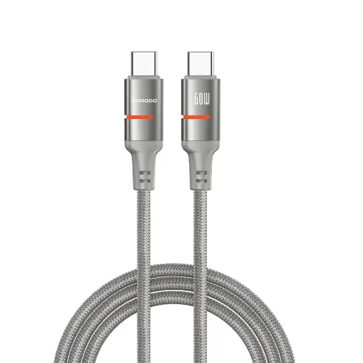 [PD-CBL0031-GY-C] Porodo 60W Type-C to Type-C Braided Cable 3M