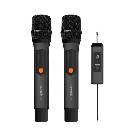 [PD-STWLEP050-BK] Porodo Soundtec Duo Mic Aluminum Rechargeable Wireless Microphone - Black