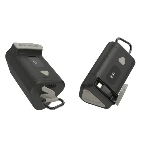 [PD-PBFCH069-BK] Porodo Power Bank 15000mAh with Type-C Retractable cable- Black