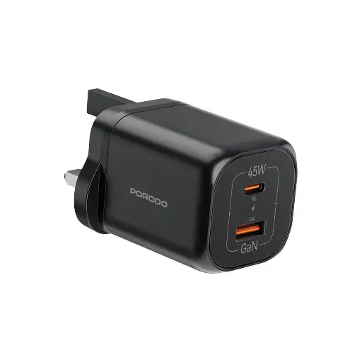 [PD-FWCH059-BK] Porodo Dual-Port Quick Charger - Black