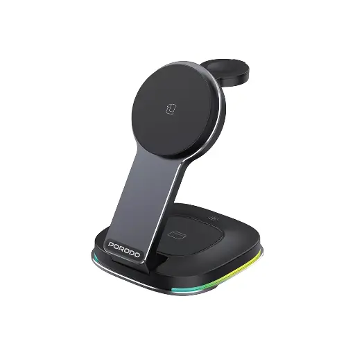 [PD-FWCH063-BK] Porodo Compact Folding Wireless Charging Stand - Black