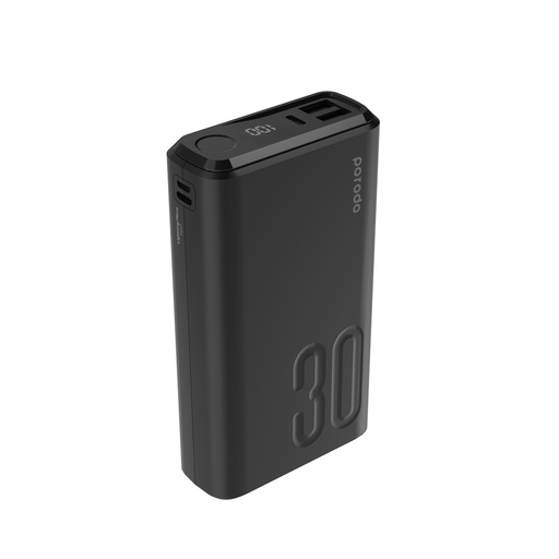 [PD-3094-BK] Porodo Power Bank 30000mAh 20W Power Delivery and Quick charge 3.0 features