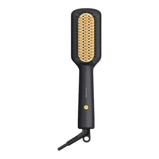 [PD-LFST166-BK] Porodo Lifestyle Electric Heated Hair Straightener Brush - Black