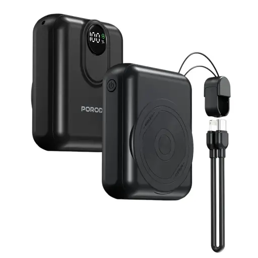 [PD-PBFCH082-BK] Porodo 10000mAh MagSafe Power Bank - Black