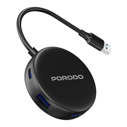 [PD51CHBBK] Porodo USB 3.0 Multi-Port Hub - Black