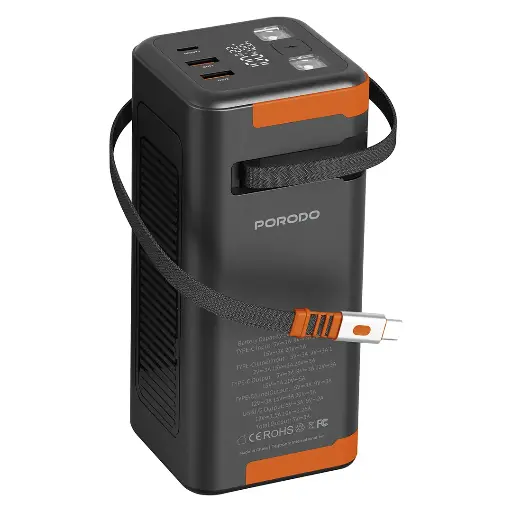 [PDPBFCH093BK]  باور بانك بورودو باور بوست 50000mAh مع كابل USB-C قابل للسحب - أسود