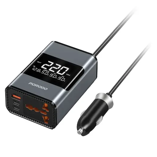 [PDFWCH067GY] Porodo Universal AC Car Power Inverter - Gray