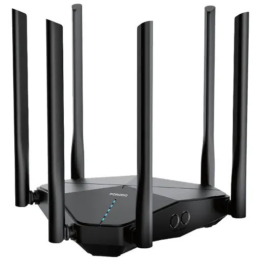 [PDLFST207BK] Porodo Dual Band Portable Wi-Fi Router - Black