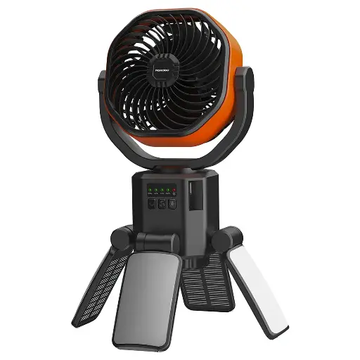 [PDLFSTFNBKOG] Porodo Lifestyle Suncharge Outdoor Solar Fan - Black & Orange