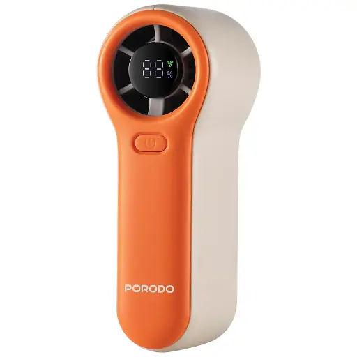 [PDLSPF2228] Porodo Lifestyle Pocket Size Handheld Fan - White/Orange