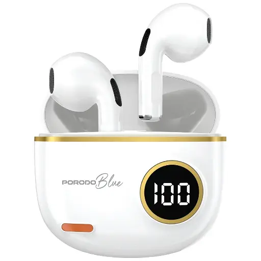 [PBSTS190WH] Porodo Blue Pop Tune True Wireless Deep Bass Earbuds - White