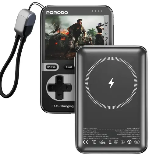 [PDPBXH002BK] Porodo Arcadevolt 10000mAh MagSafe Power Bank - Black
