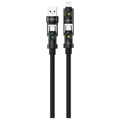 [PDCBL2226] Porodo Powerglow 4-In-1 High-Speed Charging Cable PD 240W - Black