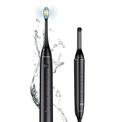 [PDLFSTETCBK] Porodo Lifestyle Smart Sonic Visual Electric Toothbrush - Black