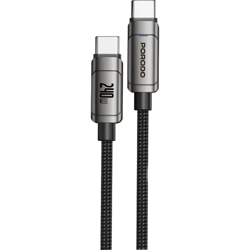 [PDUC95GY] Porodo PowerSync 240W High-Speed USB-C Cable - Gray