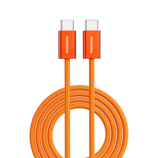 كابل USB-C مضفر عالي السرعة للشحن ونقل البيانات من بورودو - برتقالي