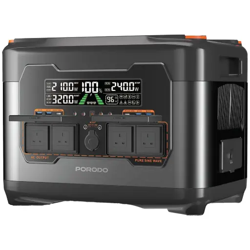 [PDX2400BKOR] Porodo 2400W Forcebase Portable Power Station - Black/Orange