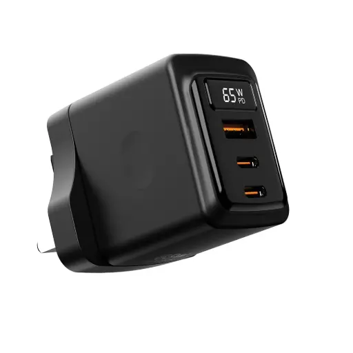 [PDFWCH071BK] Porodo GaN 65W Multi-Port Wall Charger - Black