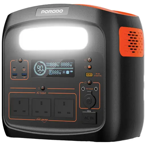 [PDN1510PBKOR] Porodo 1500W Forcebase Portable Power Station - Black/Orange