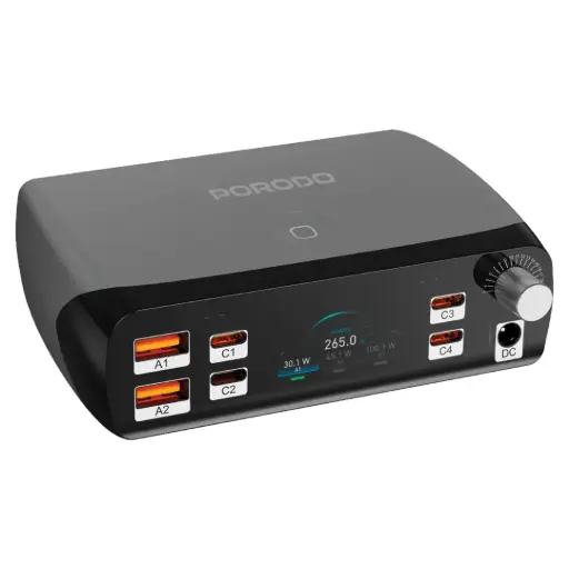 [PDFWCH090BK] محطة الشحن الذكية Porodo PowerGate