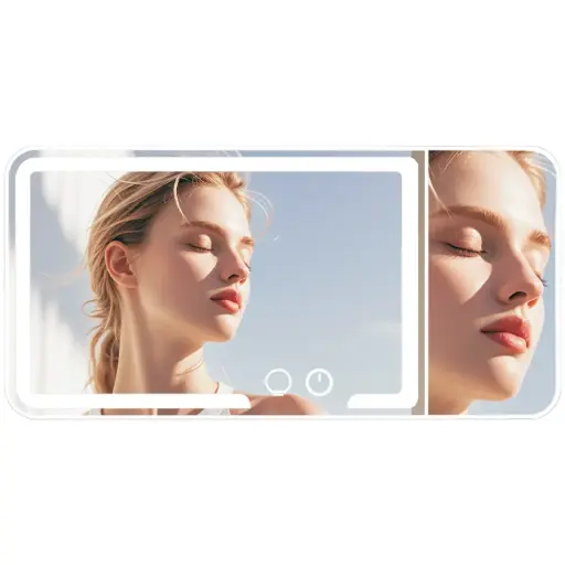 [PDLFSTNZ330] Porodo Lifestyle Shinevibe LED Car Makeup Mirror - Clear