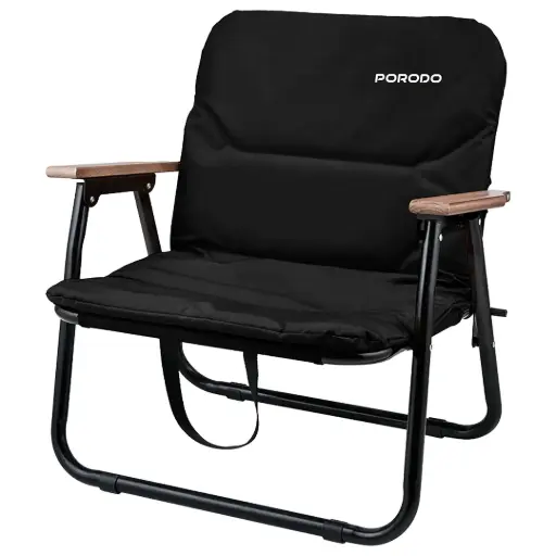 [PDLFST007BK] كرسي قابل للطي مع وسادة مريحة من بورودو لايف ستايل - أسود