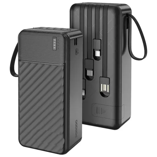 [PDPBJ35BK] Porodo Piano 30000mAh Power Bank with Integrated Cables - Black