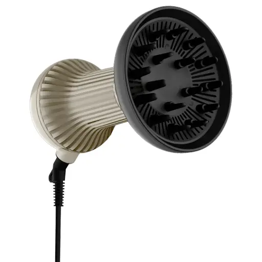 [PDLFST593BKGD] Porodo Portable High-Speed Hair Diffuser and Dryer for Curly Hair - Black & Gold