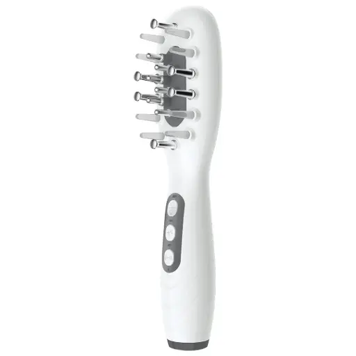 [PDFLSTF1WH] Porodo Light Therapy Scalp Massager Comb with 8mL Oil Container - White